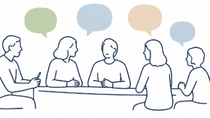 Illustration Visio de l'ERERC : Accompagnement de la mise en place d'un lieu de réflexion éthique & partage méthodologique sur votre démarche de création d'un groupe éthique